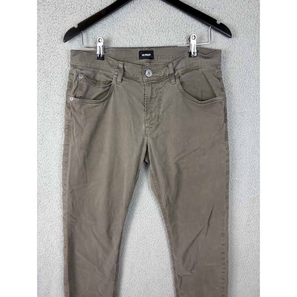 Hudson Jeans Mens 32x31 Brown Slim Stretch Denim Twill Khakis Casual Pants Men